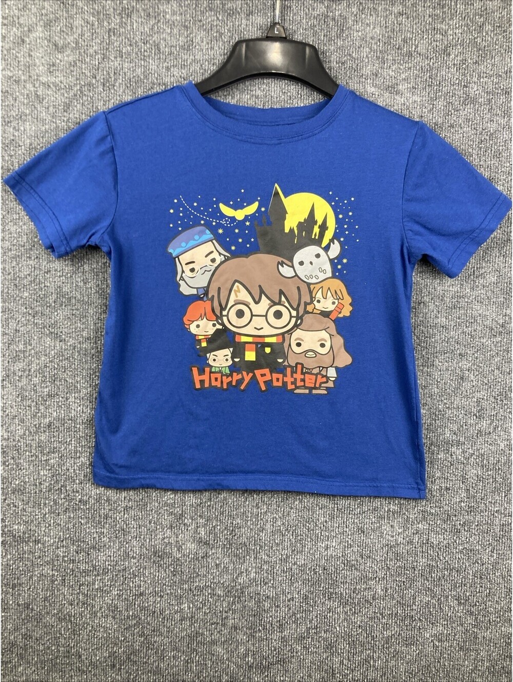 Wizarding World Youth 10/12 Harry Potter Cast Character Blue S/S Shirt EUC